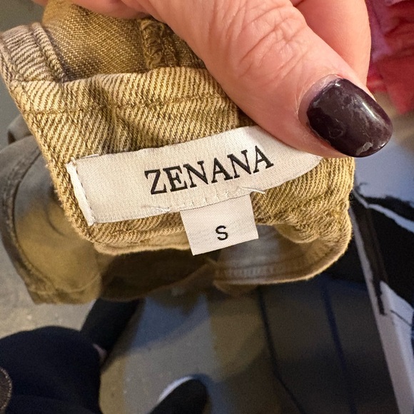 Zenana Outfitters Corduroy Dungaree Top in Tan - Picture 3 of 3